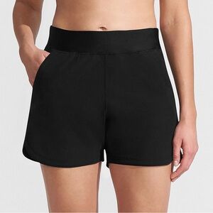 Lands' End Black Athletic Shorts High-Waisted Tailored Fit
